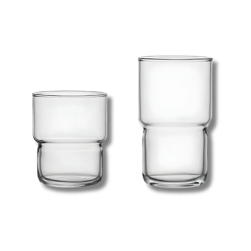 Ly thủy tinh 2 tầng trơn