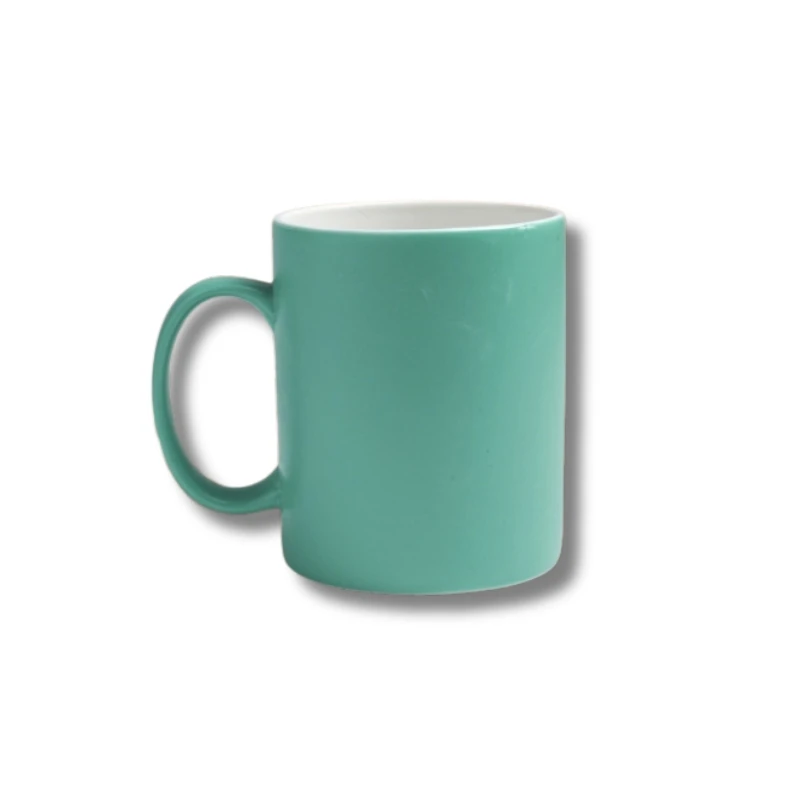 Cốc sứ Bát Tràng men màu dáng trụ quai C 350ml